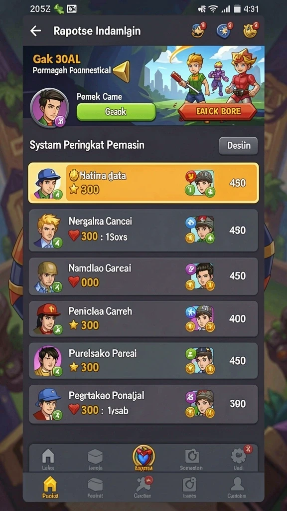rejeki - Tangkapan layar menampilkan antarmuka utama game REJEKI.